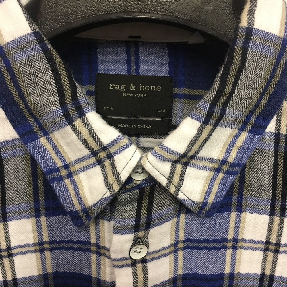 RAG & BONE Fit 3 Beach Plaid Flannel Shirt - Picture 3 of 7